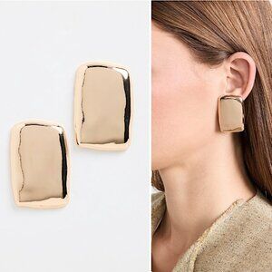 NEW~ Anthropologie Shashi "Anne" Gold Brick Earrings